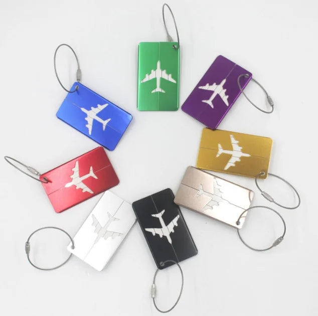 Personalized Logo Sublimation Aluminum Alloy Luggage Tag Flexible & Bright Silicone Baggage Tags for Travel & Suitcases