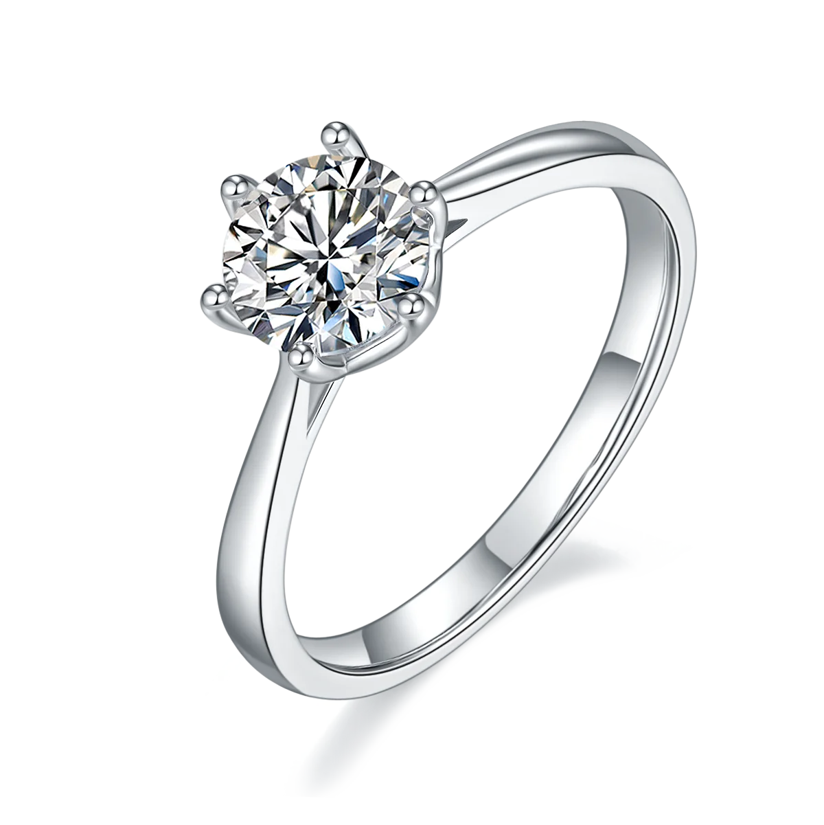 1ct 6.5mm Moissanite Latest Women Rings With Silver 925 Gold Plated Wedding Ring Band
