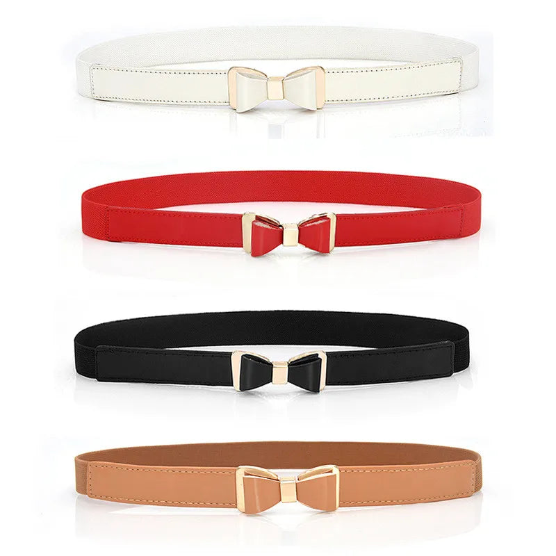 Wholesale Women Skinny Waist Belt Thin Stretchy Bow Belt for Dress