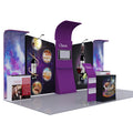 Printed Tension Fabric Square Trade Show Banner Tower with Circular Blimp Sign on Top