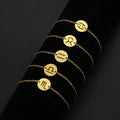 12 constellation Horoscope Silver/gold Plated Cheap Wholesale 100% Stainless Steel Classic Zodiac Sign Bracelet for Men Women