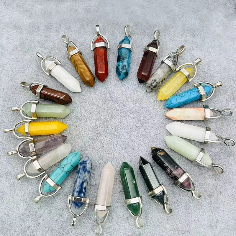 Wholesale Natural Healing Quartz Crystal Pendant 3cm Mini Crystal Healing Double Terminated Crystal Point Pendant