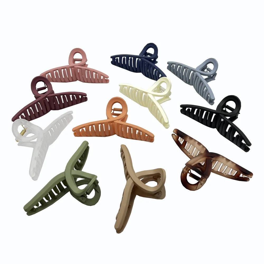 50PCS Matte Plastic Hair Claw Wholesale Korean Hair Clips Headwear Large Size Hairpin Crab Barrettes Ornament Hair Accessories