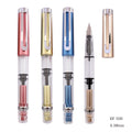 Custom Logo Transparent Student Fountain Pen Set Luxury ABS Plastic 0.38mm EF Nib Stainless Steel Gold Tip for Writing Finance
