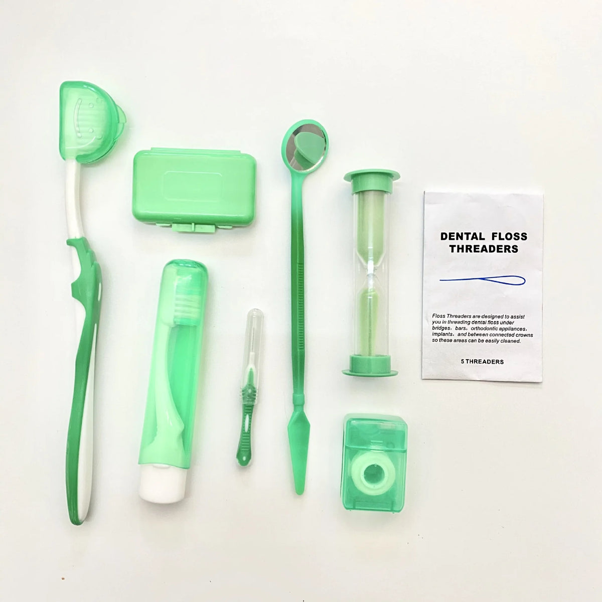 Portable Dental 8 in 1 Travel Orthodontic Hygiene Clean Care Brush Kit