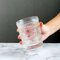 Phnom Penh Sunflower Glass Retro Embossed Cup Milk Tea Juice Drink Mug