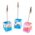 Lovely Custom 3D Animal Floater Acrylic Cube Shape Liquid Memo Clip Holder
