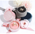 Hot Selling Pink Velvet Ring and Necklace Box with Rhinestone Elegant Jewelry Storage Solution Jewelry case
