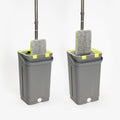 High Quality Steel Pole Flat Mop and Bucket Set with Dual-Drive Telescopic Handle 2 Mopheads Hand-Free Floor Cleaning