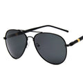 Unisex Pocotton Linent Men's Sunglasses Tulleng Sun Glasses Spring TAC Lens Alloy Black/Grey Oversized Aviation Metal Leg 2pcs