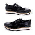 New Arrival British Style Men Casual Shoes Flat White Outsole Lace up Patent  Oxford Shoes Trendy Sneaker for Men