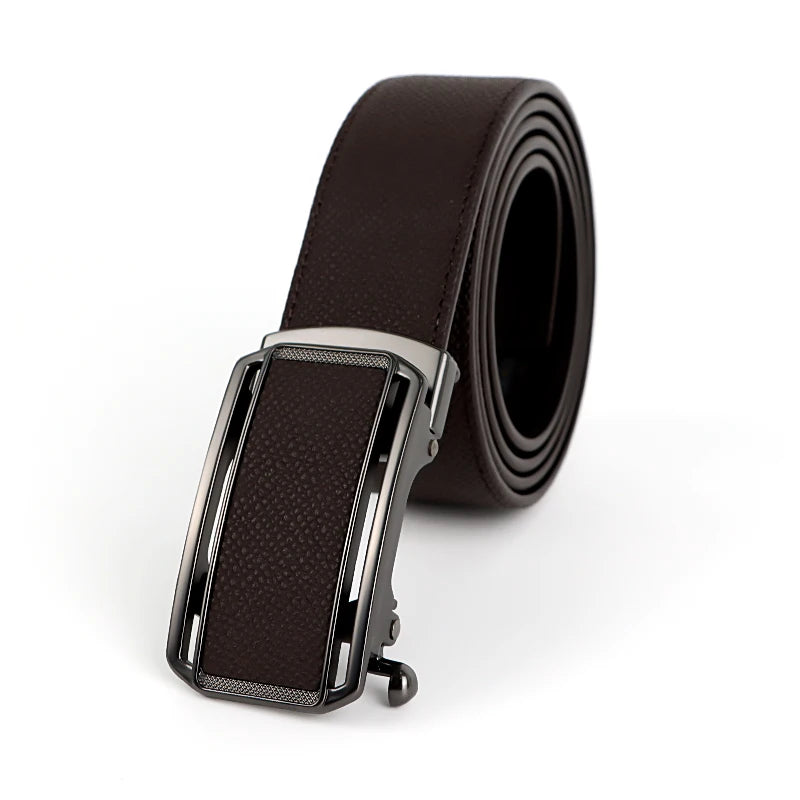 Factory Direct Sales of High-end and Atmospheric Men Belts Men Automatic Buckle Leather Belts Suitable for Business Casual Wear