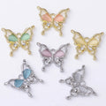 Colorful Hollow butterfly Single Loop Pendant Charm Alloy for DIY Jewelry Accessory Bracelet Necklace Making