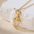 Fashion 925 Silver Rhomboid Zircon Moonstone 18k Gold Necklace Jewelry for Ladies