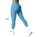 Women's Solid High Waist Seamless Gym Yoga Running Fitness Pants Hip-Lift Workout Elastic Waist Closure Quick Dry Breathable