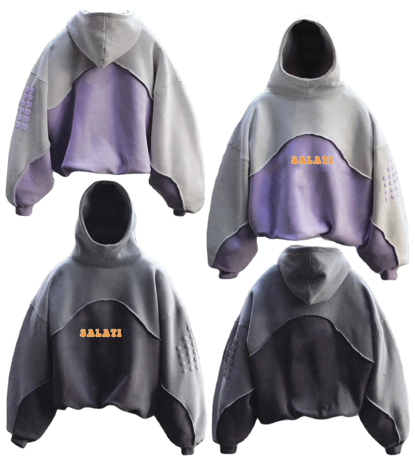 Custom Color Block Men Oversized Heavyweight Hoodie Cut and Sew Pullover Drop Shoulder Cotton Patchwork Two Tone Hoodies Unisex