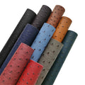 12x53 Inch Ostrich Faux Leather Vinyl Roll Solid Textured Synthetic Crafts Fabric for Leather Keychains Purse Making