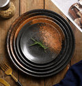 Wholesale Customized Ceramic Steak Plates Modern Matte Slate 6 7 8 9 10 Inch Dinner Plates for Hotel Restaurant for Parties