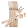 160mm Biodegradable Eco Friendly Disposable Cutlery Customized Wooden Utensils Set of Forks Spoons Knives for Party and Wedding