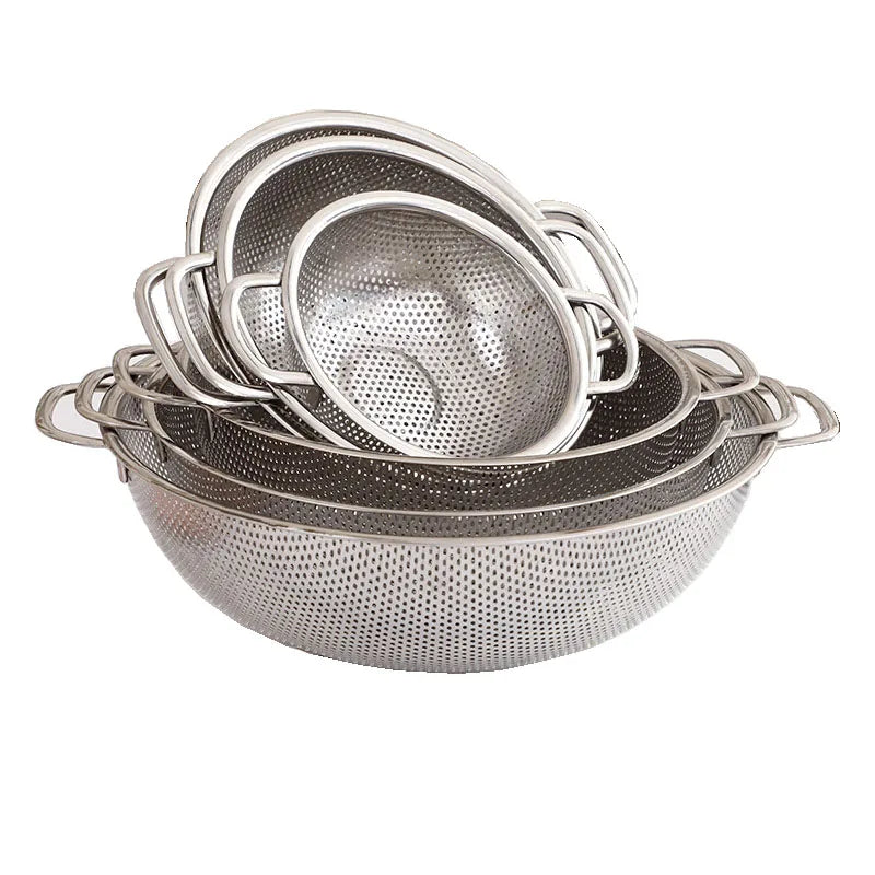 Multi Size Strainer Baskets with Handle Kitchen Colander for Strain Drain Rinse Vegetables Fruits Basket