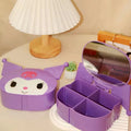 Shiduomei Plastic Square Cartoon Desktop Storage Box for Jewelry and Vanity Mirror Eco-Friendly Multifunction Use for Children