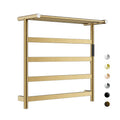 Electrically Drying Rack Rails Heated Towel Rack Stainless Steel Round Wall Warmer with Built-in Timer and Plug in Type