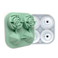 Manjia Diy Wholesale Custom 4 Cavity Silicone Ice Cube Trays Whiskey Rose Ice Ball Maker Mold With Lid