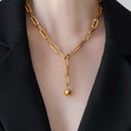 Non Tarnish Thick Chain Women Jewelry Necklaces Waterproof 18K Gold Ball Pendant Necklaces