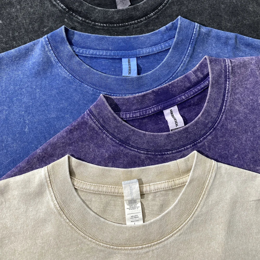 Printing Logo Cotton Washed Vintage Custom Heavyweight Plain Oversized T Shirt for Men