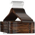 Wholesale Black Wooden Coat Hangers Anti-slip Wood Hanger for Clothing Clothes Manufacturer