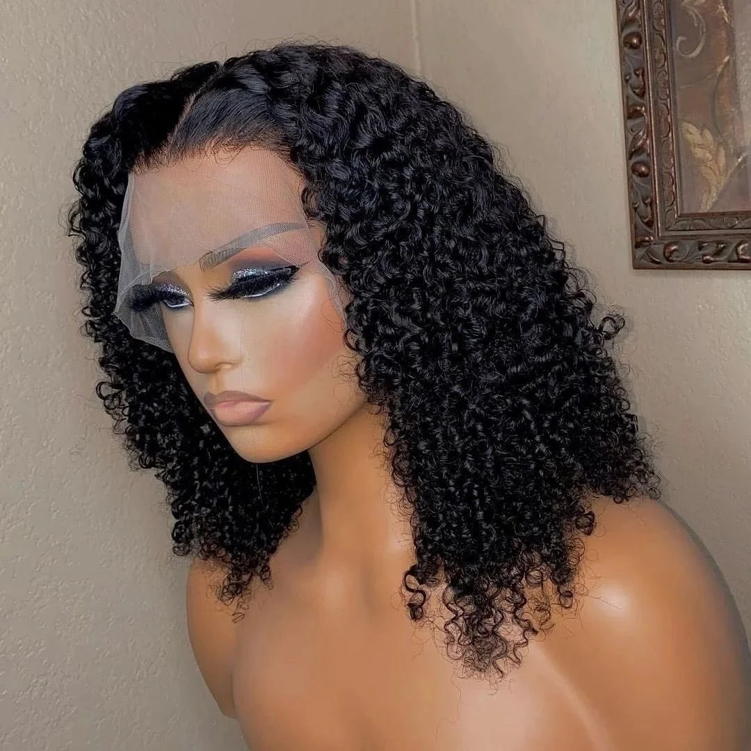 Kinky Curly Short Wigs 10a Human Hair 13x4 Lace Front Curly Bob Wigs Brazilian Virgin Hair Short Wigs for Black Women