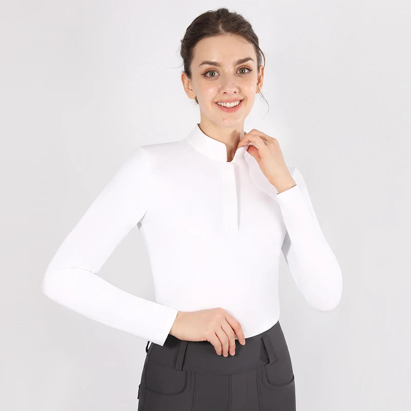 Equestrian Clothing Professional Women Horse Riding Shirts New Style Competition Show Tops Ladies Equine Base Layers