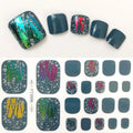 Felice 22 Tips/Sheet Waterproof French 2D Toe Nail Stickers Full Cover Foot Decals Strong Adhesive Non-Toxic Plastic Various