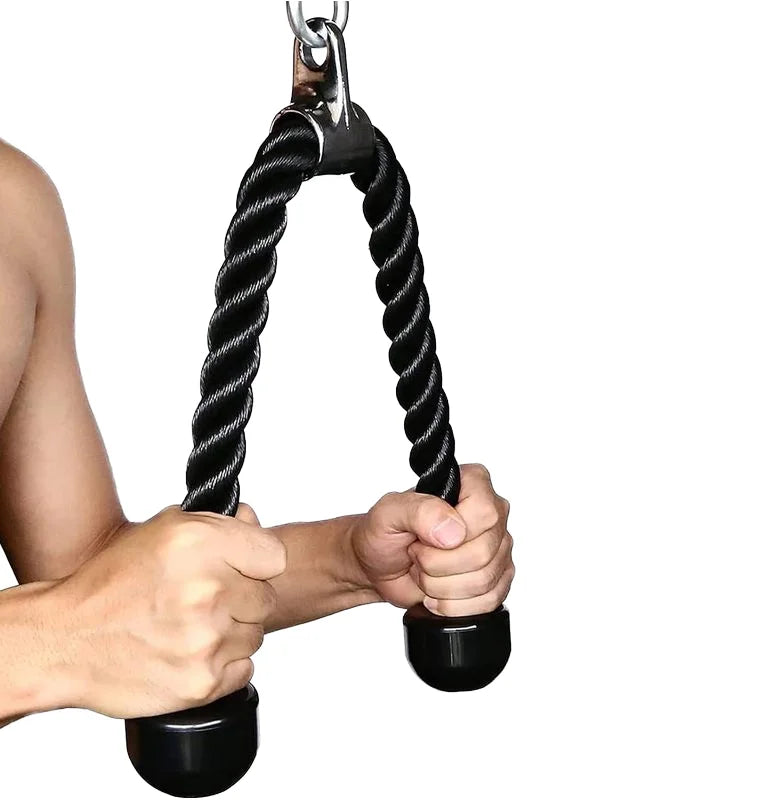 Nylon Heavy Duty Coated Pull Down Rope Easy to Grip Non Slip Cable Attachment Tricep Rope