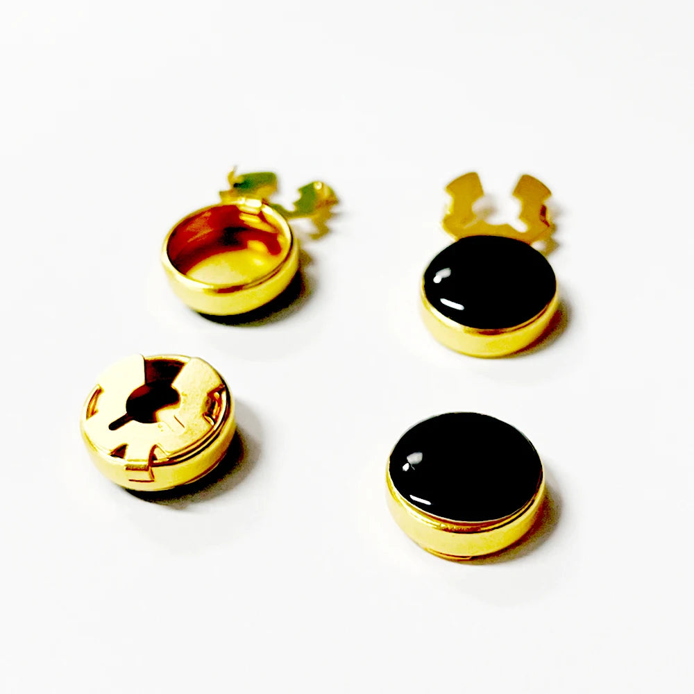Customazion logo Availbe Black Decoration Gold 17.5m Button Cover Cuff-link for Men`s Suit Shirt
