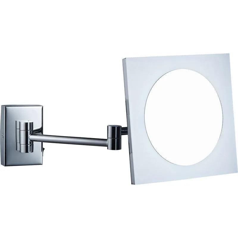 WONDER Modern Rectangle Double Sided 3X Magnifying Lighted Stainless Steel Bathroom Mirror for Hotel Use