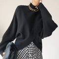 Stylish Knitted Jumpers 2024 Spring Autumn Winter Half Turtleneck Women Sweater Pullovers Loose Female Knit Tops