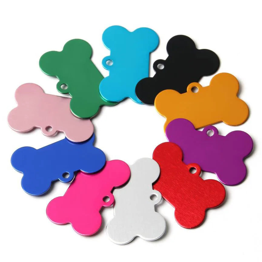 3 Sizes CHEAP Pet Tags Aluminum Bone Blanks Personalized Engraving Bone Pet ID Tag
