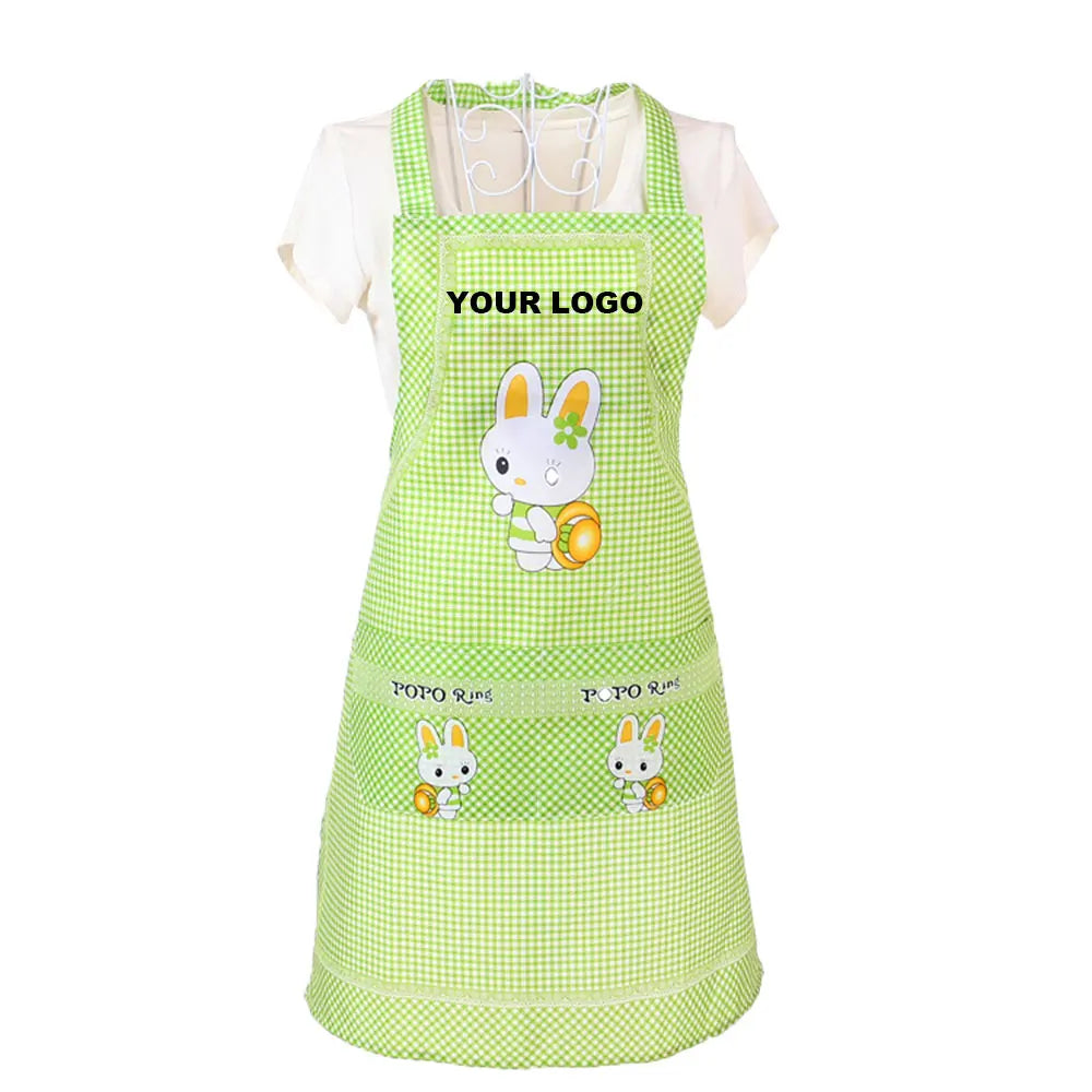 Wholesale Promotion Sanitary Kid's Dacron Apron Full Print Christmas Gift Cute Disposable Kitchen Waist Set for Kids Drawing