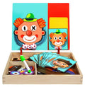 Wholesale Kids Wooden Magnetic Puzzle Toys Children Drawing Board Magnetic Puzzle Cartoon Dress up Magnetic Jigsaw Puzzles Toys