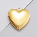 Stainless Steel Gold Heart Photo Locket Beading Supplies-Photo Frame Pendant Accessory