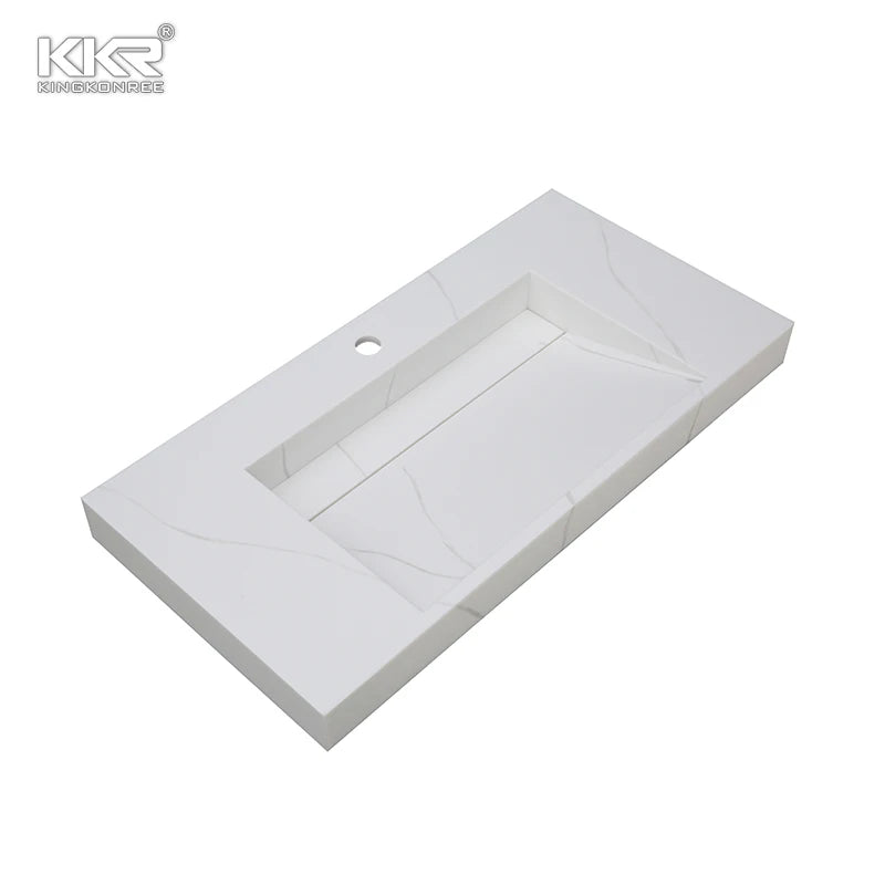 Popular Coloured in Usa Wall Hung Bathroom Sink Corians Basin