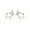 Au585 14K Real Yellow Gold Elegant Design Earring With Moissanite Tiny Cute Butterfly Earrings 14k Pure Gold Earrings for Women