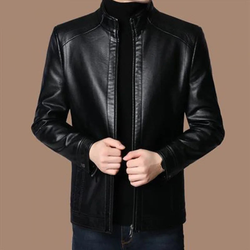 2023 Men's Jackets Leather Winter Thickened High Quality Leather Bomber Jacket Fashion Casual Leather Jackets for Men