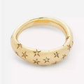 Dainty Gold Plated 925 Sterling Silver Cubic Zircon Pave Dome Ring for Women