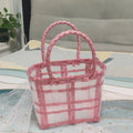 Transparent Portable PP Plastic Woven Shopping Basket Customizable Logo Waterproof Moistureproof Eco-Friendly Storage