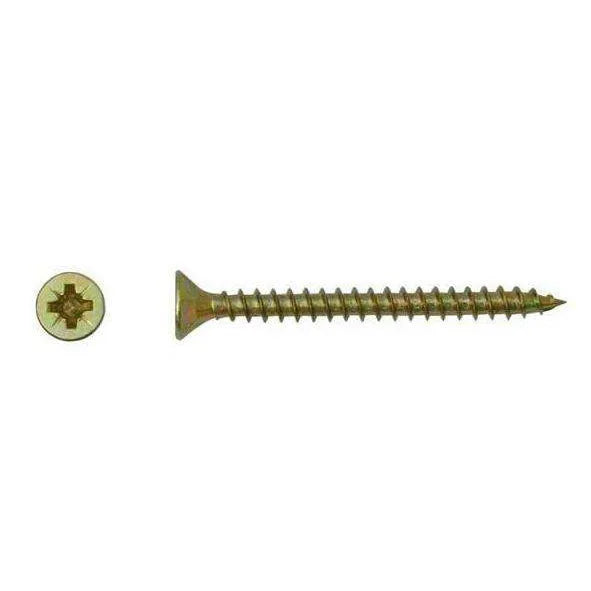 Factory Screws Carbon Steel Yellow Zinc Plated Pozi Drive Self Tapping Chipboard Screw for Flooring Furniture