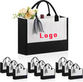 Custom Canvas Tote Bag Large Capacity Shopping Reusable Grocery Tote Bagsn Personalized Classic Women's Canvas Tote Bag
