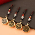 Good Luck Fengshui Metal Spinner Keychain Rabbit Year Key Ring Chinese 12 Sign Zodiac Dog Dragon Horse Car Keyring Gifts Pendant