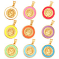 Round Shape Enamel Miraculous Medal Virgin Mary Catholic Holy Pendant CharmCraft Jewelry for Necklace Accessories Supplies M53